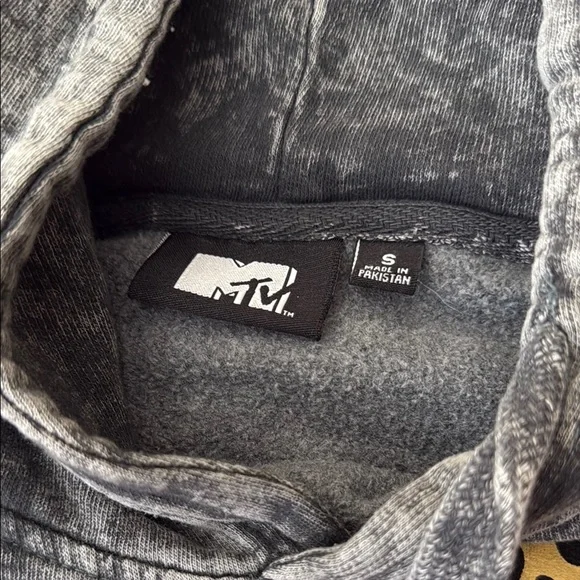 MTV Gray Hoodie with Leopard and Red Logo - Picture 2 of 3